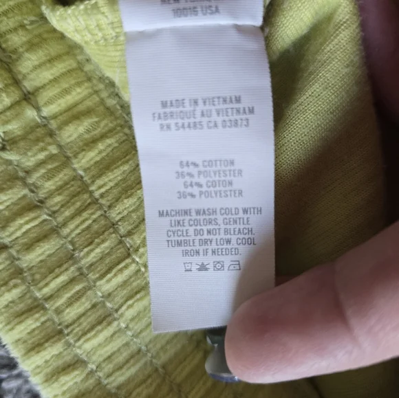 Aerie Groove-on Ribbed Velour Flare Pants Neon Yellow XS - Picture 6 of 6